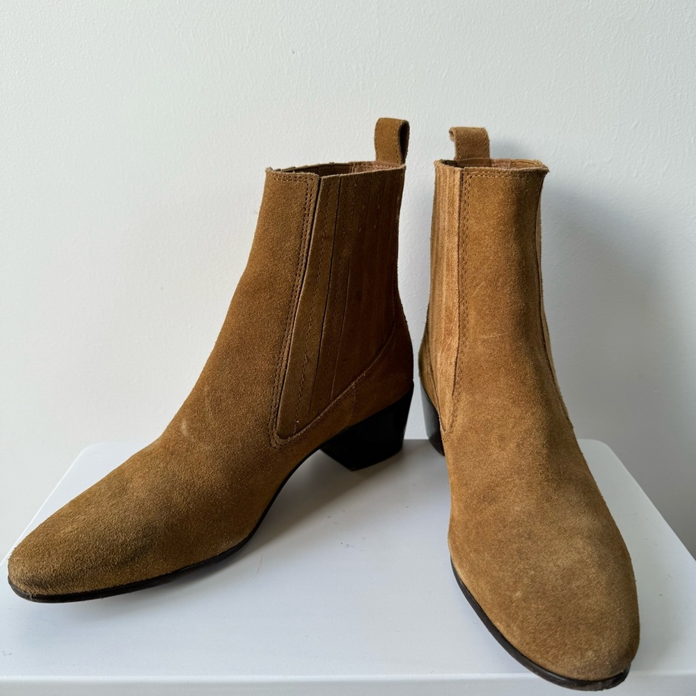 Zara Genuine Leather Suede Chelsea Boots